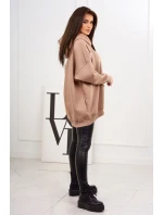 Zateplená mikina s jahodovým motivem tmavě béžová Zateplená mikina s jahodovým motivem tmavě béžová