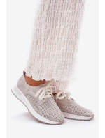 Kožené Lehká Polobotky Dámské Na Platformě Artiker 56C2113 Béžovo-Zlaté