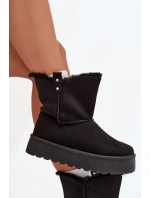 Dámské Sněhule Na Platformě S Kožíškem Černé Evelira