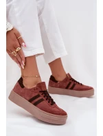 Dámské semišové tenisky na platformě Zazoo N1068S2 Hnědé Dámské semišové tenisky na platformě Zazoo N1068S2 Hnědé