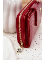 Lakovaný dámský peněženka s razbou Červený Rivonna