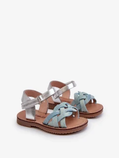 Dětské sandály se zapínáním na suchý zip a propletené pásky Blue Dianttha