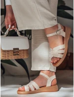 Dámské sandály na nízkém podpatku SANTORIA béžové FashionStreet ZY0836