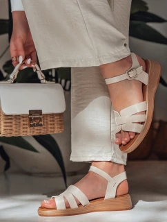 Dámské sandály na nízkém podpatku SANTORIA béžové FashionStreet ZY0836