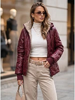 Dámská přechodová bunda s odnímatelnou kapucí, bordová, FashionStreet TY5777 Dámská přechodová bunda s odnímatelnou kapucí, bordová, FashionStreet TY5777