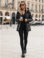 Dámská zimní prošívaná bunda s kapucí, černá, FashionStreet TY5950