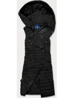 Dlouhá černá dámská prošívaná vesta (JIN219) Dlouhá černá dámská prošívaná vesta (JIN219)