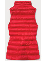 Krátká červená prošívaná dámská vesta (23077-270)
