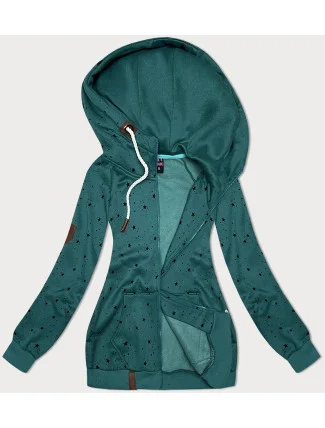 Zelená dámská mikina s kapucí a se vzorem hvězdiček (2305) Zelená dámská mikina s kapucí a se vzorem hvězdiček (2305)