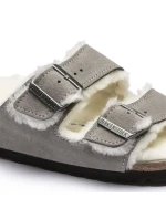 Birkenstock women's/men's insulated flip-flops Arizona Shearling Stone Coin semiš s ovčí vlnou regular wide (1017402) dámské Birkenstock women's/men's insulated flip-flops Arizona Shearling Stone Coin semiš s ovčí vlnou regular wide (1017402) dámské