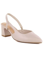 Béžové lodičky na jehlovém podpatku bez podpatku Sergio Leone SK472 Béžové lodičky na jehlovém podpatku bez podpatku Sergio Leone SK472