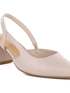 Béžové lodičky na jehlovém podpatku bez podpatku Sergio Leone SK472