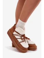 Nízké sněhule na platformě s kožešinou D.Franklin DFSH370011 Camel