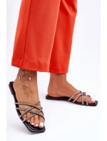 Dámské Šněrovací Sandály S Proužky A Džety Černé Leomi