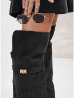 Dámské semišové černé boty FashionStreet ZY1150