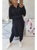 Souprava mikiny s delší stranou černá Souprava mikiny s delší stranou černá