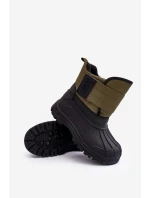 Dětské sněhule s rázovou podšívkou zateplené Khaki Big Star MM374123 Dětské sněhule s rázovou podšívkou zateplené Khaki Big Star MM374123