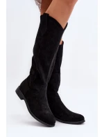 S.Barski HY66-132 Dámské Černé Krajkové Kozačky