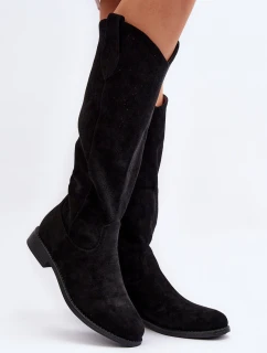 S.Barski HY66-132 Dámské Černé Krajkové Kozačky