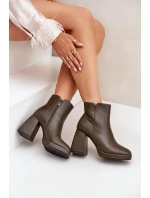 Boty Na Vysokém Podpatku Eko Kůže Tmavě Zelené Selarae