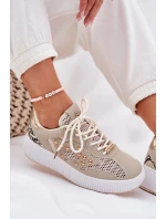 Dámské Sportovní Boty S Síťovinou A Hroty Béžové Ogalda