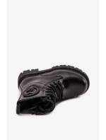 Dívčí členkové boty s teplou podšívkou s ozdobou LOVE Černé Rosaira Dívčí členkové boty s teplou podšívkou s ozdobou LOVE Černé Rosaira