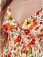 FLOWMISS Maxi šaty EY2629 bílo-žluto-červené - FashionStreet FLOWMISS Maxi šaty EY2629 bílo-žluto-červené - FashionStreet