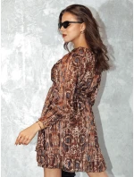 Dámské hnědé šaty EXOTIKA v jedné velikosti FashionStreet EY2542