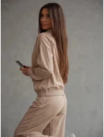 Béžový dámský teplákový komplet - mikina se stojáčkem a kalhoty (82162) Béžový dámský teplákový komplet - mikina se stojáčkem a kalhoty (82162)
