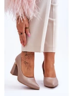 Zazoo 3117 Kožené Lodičky Beige