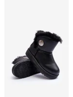 Dětské sněhule s vyplněním z kožešiny černé Big Star MM374082