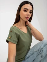 Dámská halenka TW BZ BL 1006.56 khaki - FPrice Dámská halenka TW BZ BL 1006.56 khaki - FPrice