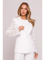 M865 Blejzr s krajkovými panely a jedním knoflíkem - ecru M865 Blejzr s krajkovými panely a jedním knoflíkem - ecru