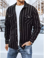 Černá pánská pruhovaná flanelová košile Dstreet DX2241