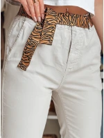 Dámské kalhoty s páskem MADELINA light beige FashionStreet UY2623