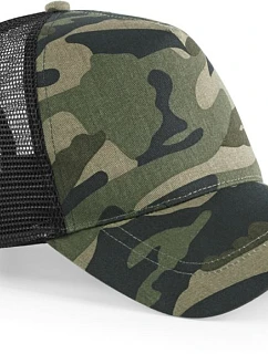 Beechfield B 694 5 panelová Trucker kšiltovka "Camo" 53.0694 jungle camo