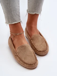 Dámské semišové mokasíny tmavě béžové Ranica