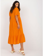 Oranžové bavlněné volánové šaty Eseld OCH BELLA