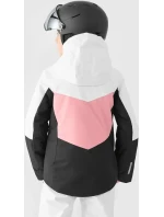 Dívčí zimní bunda JAF545 bílo-černo-růžová - 4F