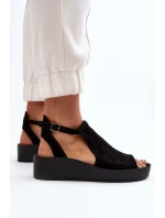 Zazoo 2914 Dámské sandály z semiše Černé Zazoo 2914 Dámské sandály z semiše Černé