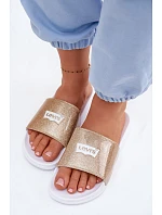 Dámské Mládežnické Pantofle LEVI'S VPOL0251S-3923 Zlaté s třpytkami Dámské Mládežnické Pantofle LEVI'S VPOL0251S-3923 Zlaté s třpytkami