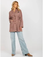 Dámský kabát LK PL 509128 .19 tmavě růžová - FPrice Dámský kabát LK PL 509128 .19 tmavě růžová - FPrice