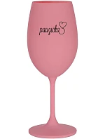 PAUZIČKA - růžová sklenice na víno 350 ml