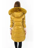 Zlatá dámská prošívaná zimní bunda (f180)