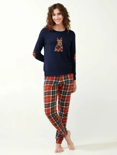 Vamp - Vánoční dámské pyžamo s ozdobnými lokty 21510 - Vamp