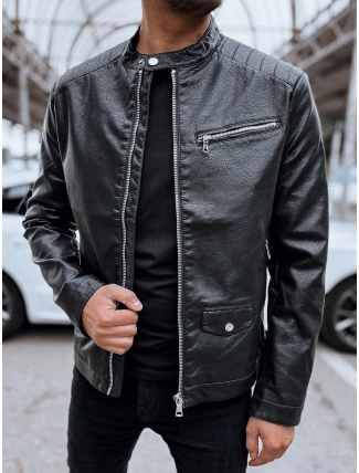 Pánská kožená bunda černá FashionStreet TX4711
