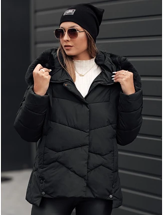 Dámská prošívaná zimní bunda FIXMIX s kapucí černá FashionStreet TY4672 Dámská prošívaná zimní bunda FIXMIX s kapucí černá FashionStreet TY4672