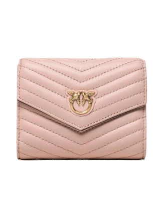 PINKO KOŽENÁ DÁMSKÁ PENĚŽENKA KOMPAKTNÍ PENĚŽENKA CHEVRON