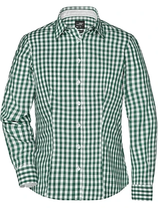 Daiber JN 616 Popelínová kostkovaná halenka s dl. rukávem 02.0616 forest green/white Daiber JN 616 Popelínová kostkovaná halenka s dl. rukávem 02.0616 forest green/white