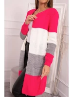 Pruhovaný svetr malinová + růžová